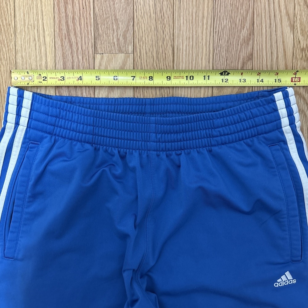 Vintage Vintage Blue Adidas Side-Snap Track Pants With White Three Stripe Design - Picture 7 of 9